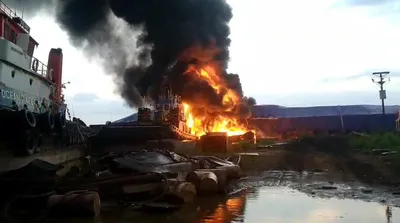 Polisi Libatkan Labfor untuk Tangani Kasus Terbakarnya Kapal Tugboat Batara VII di Dermaga PT NDS